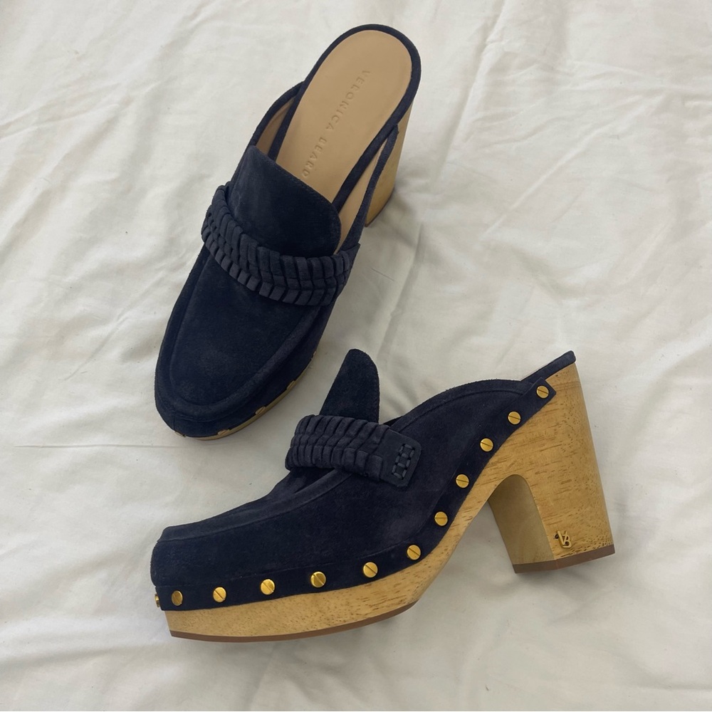 Veronica Beard Navy Clogs - Picture 3 of 14